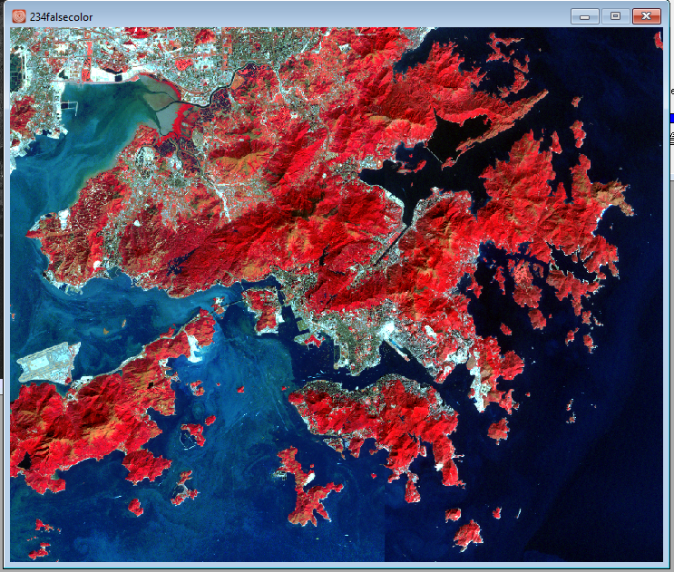 Hong Kong — False Color (NIR as Red)