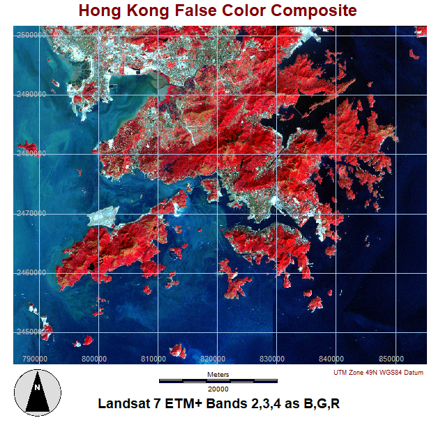 Hong Kong False Color Composite — Final Layout