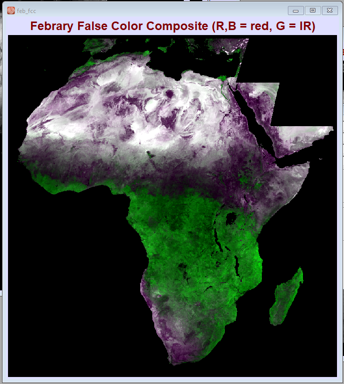 Africa — February False Color Composite