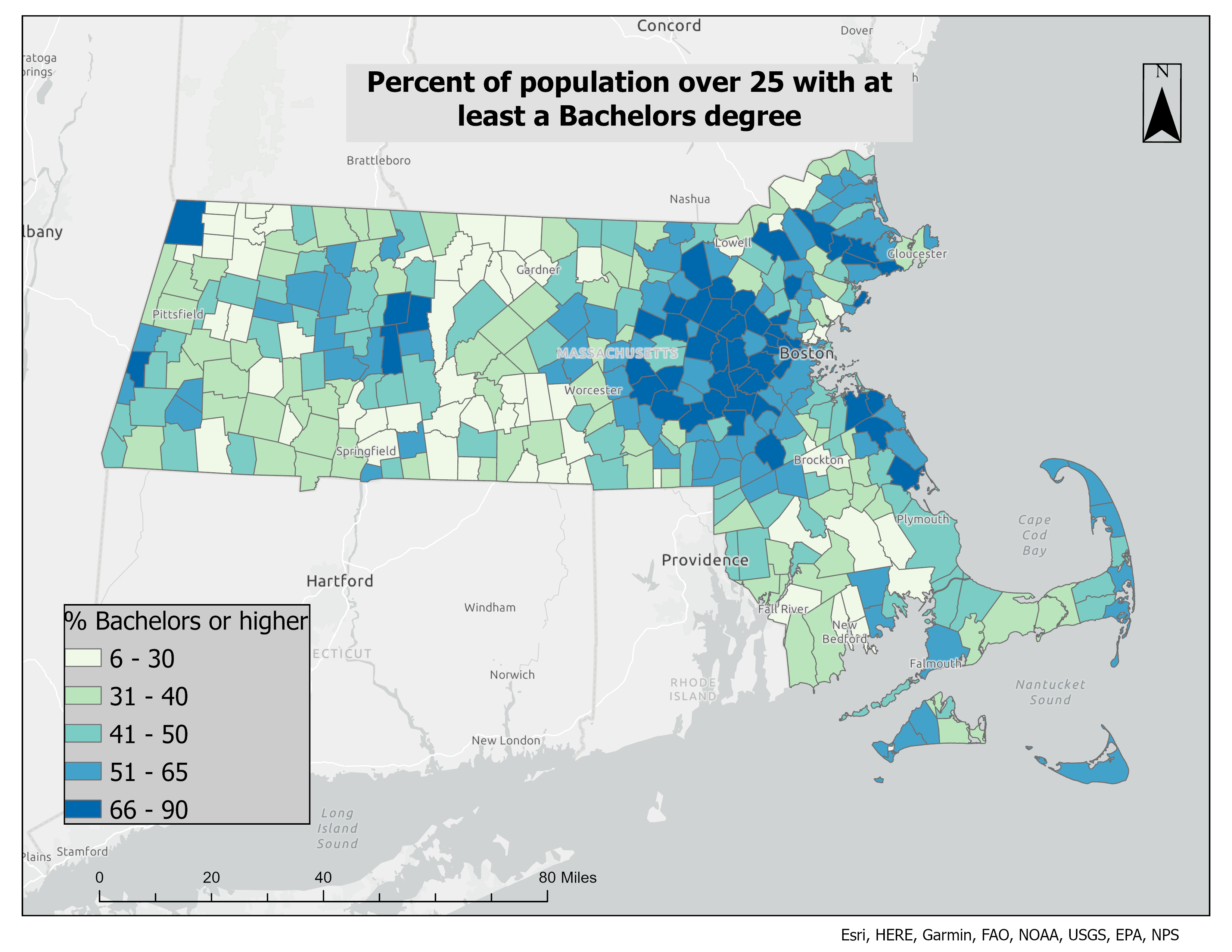 MA: % with a Bachelor's Degree or Higher