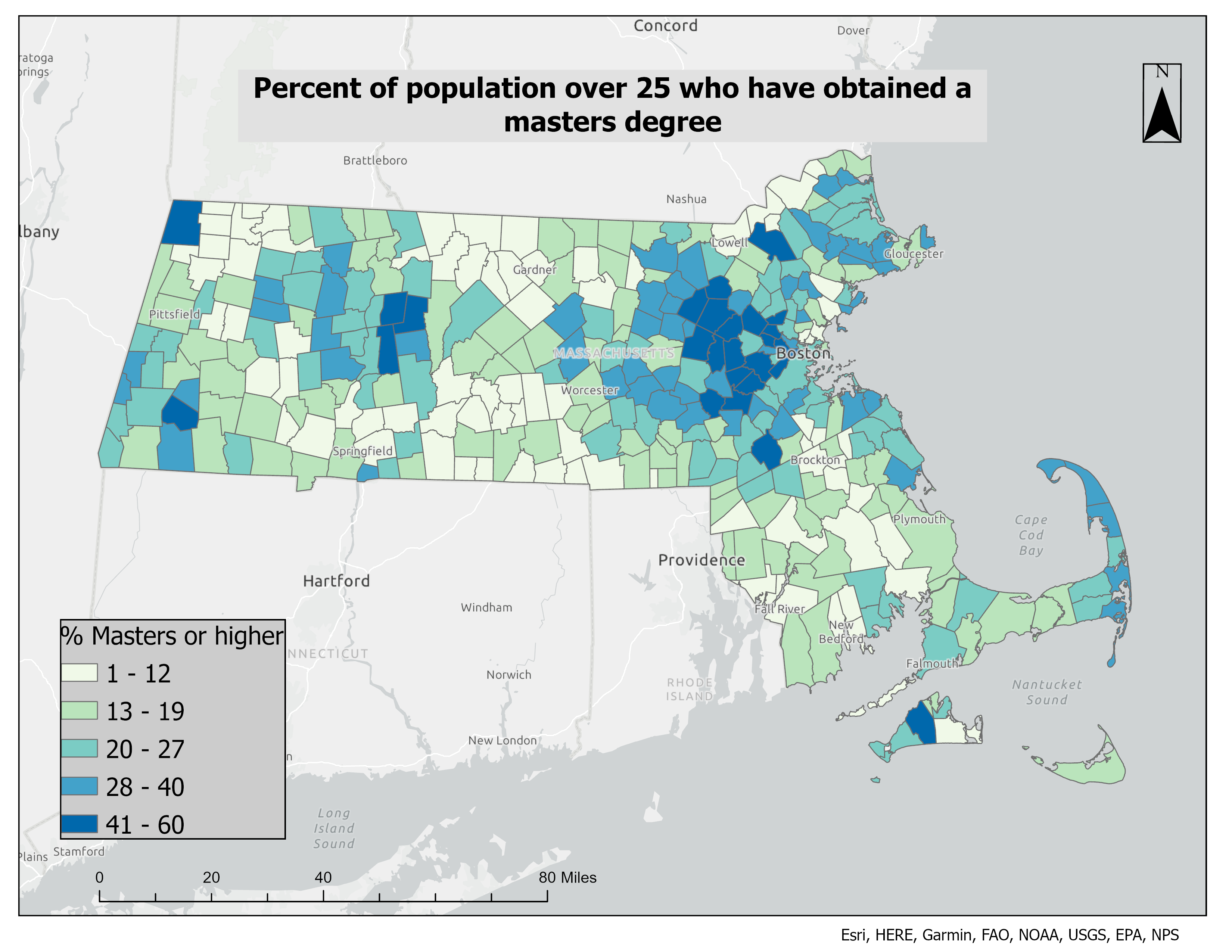 MA: % with a Master's Degree or Higher