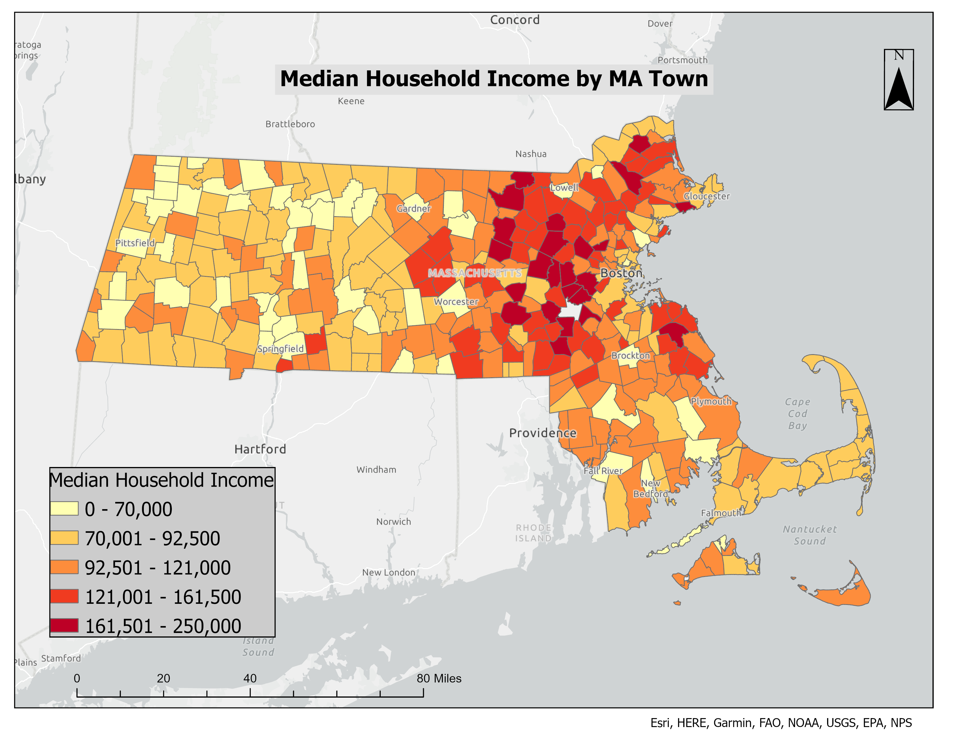 MA: Median Household Income by Town