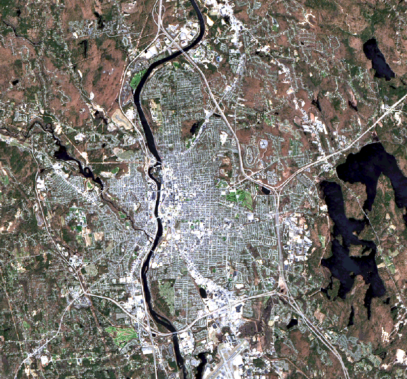 Concord with Surrounding Lakes — Landsat Natural Color