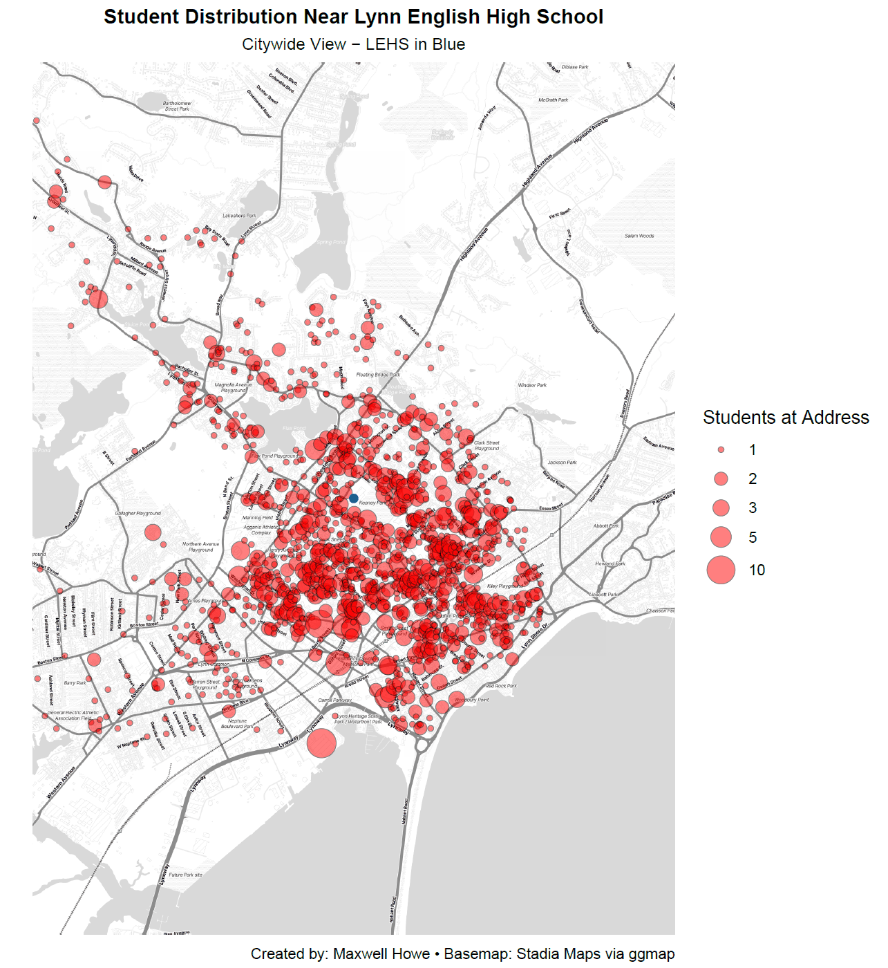 Lynn: Student Address Distribution (Citywide)