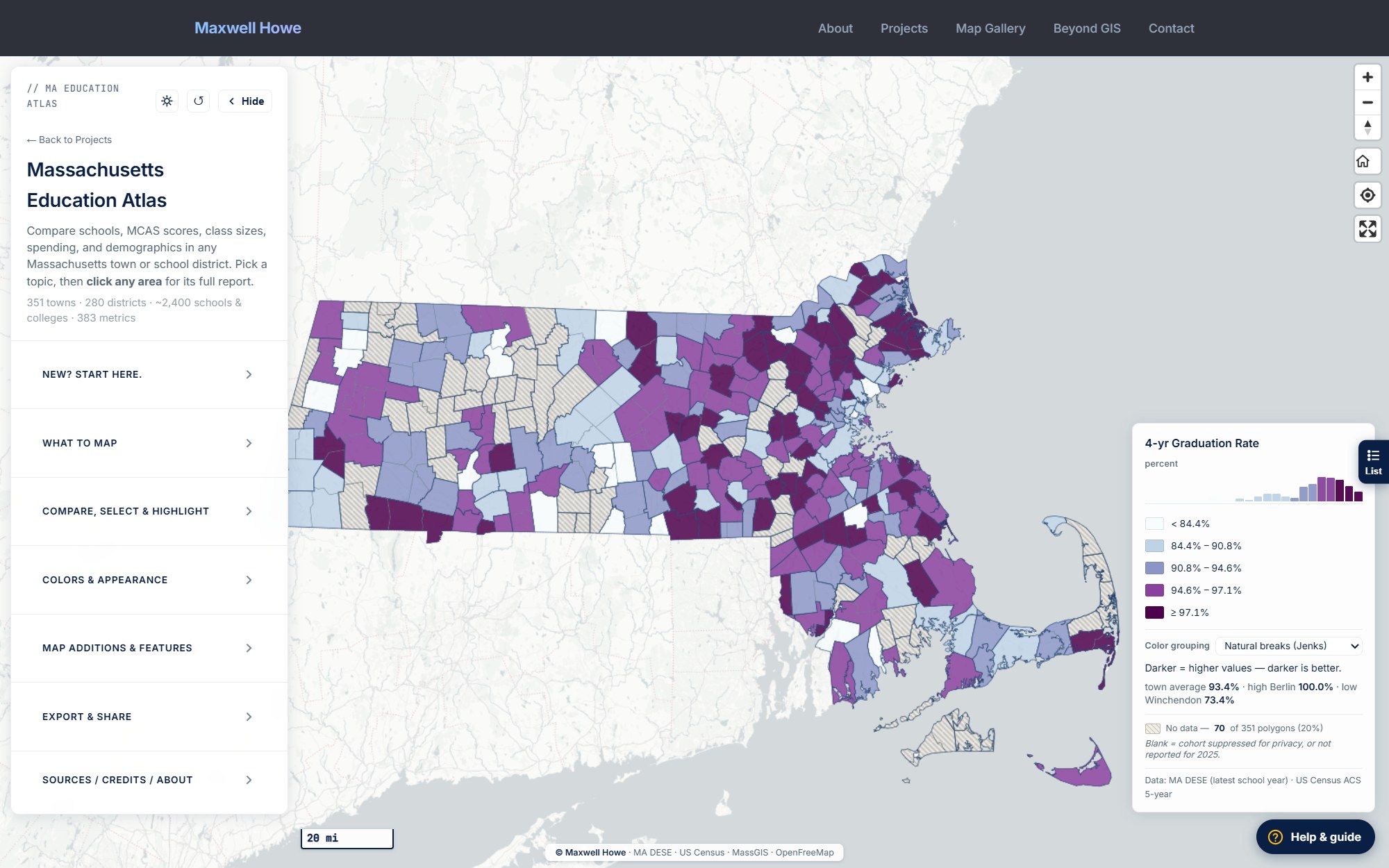 MA Atlas: Four-Year Graduation Rate