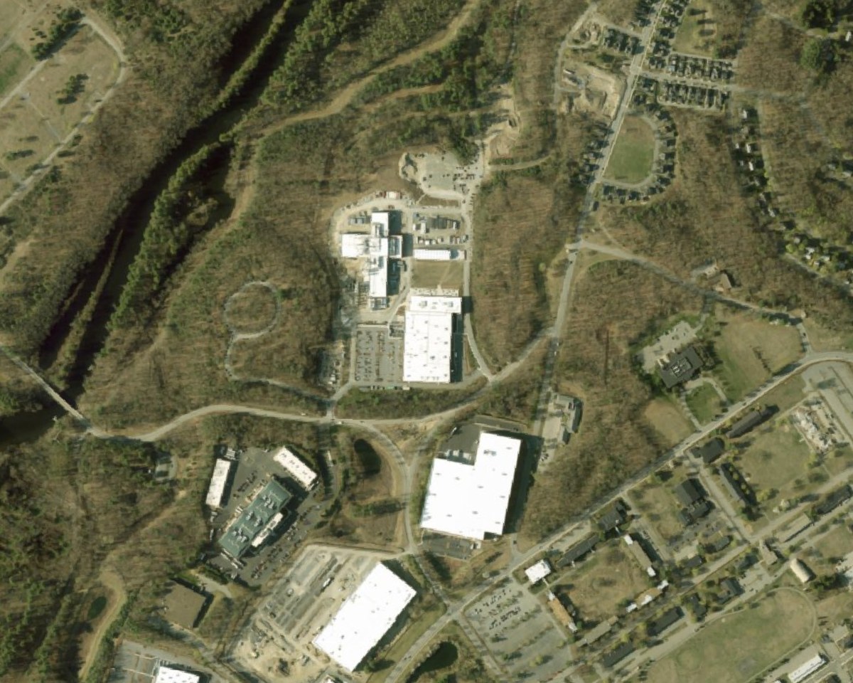 Aerial imagery of the built campus