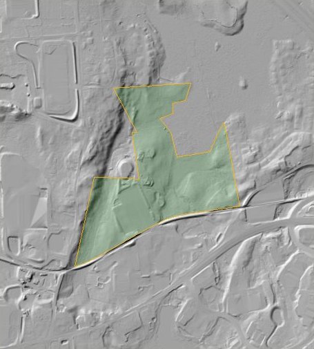 2021 lidar hillshade of West Central Street, Franklin
