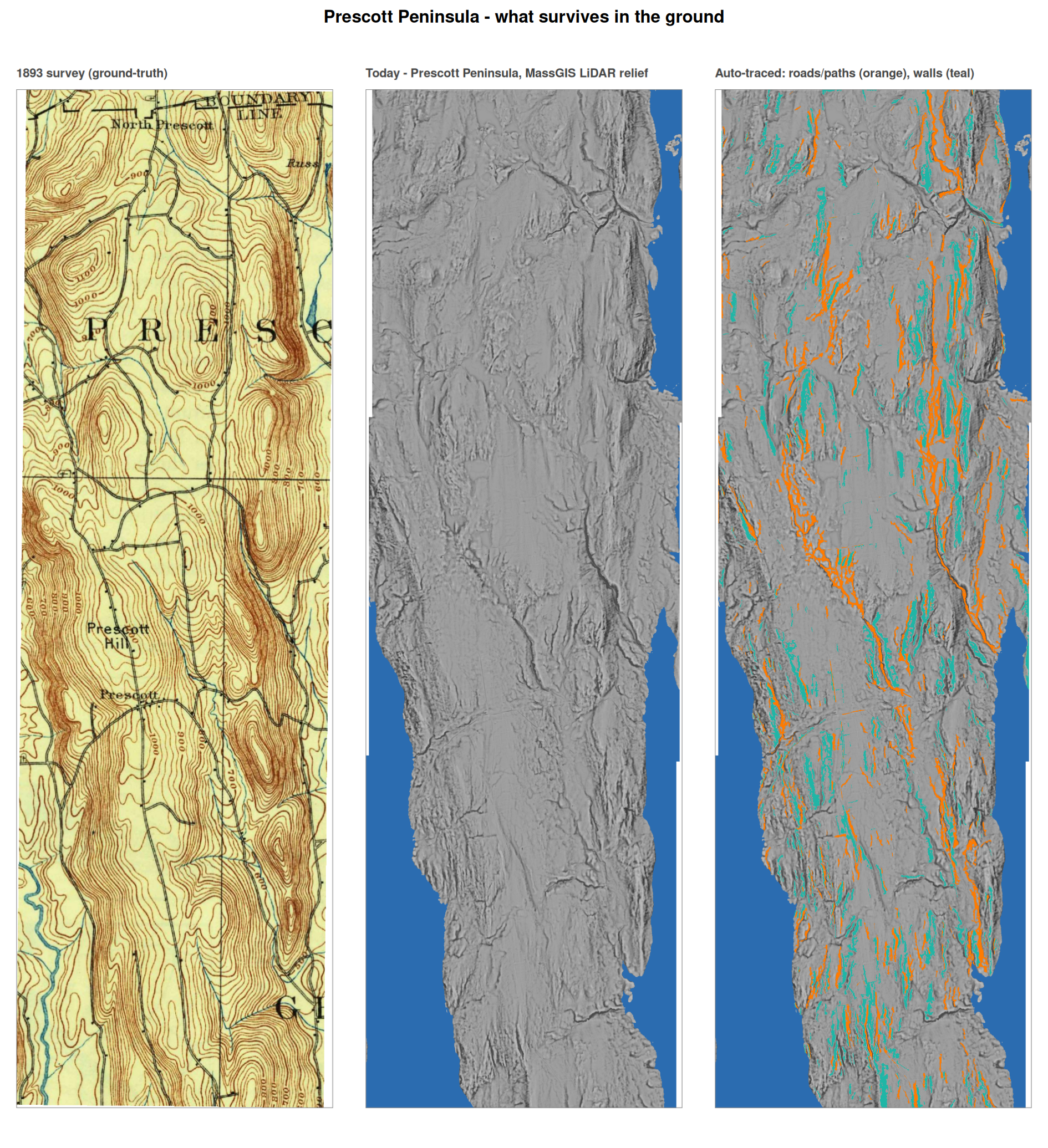 Quabbin: Prescott Peninsula in 1 m LiDAR