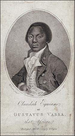 Olaudah Equiano, frontispiece portrait from his 1789 Interesting Narrative.